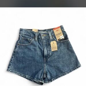 Levi's Vintage-Inspired High Rise Denim Shorts in Blue